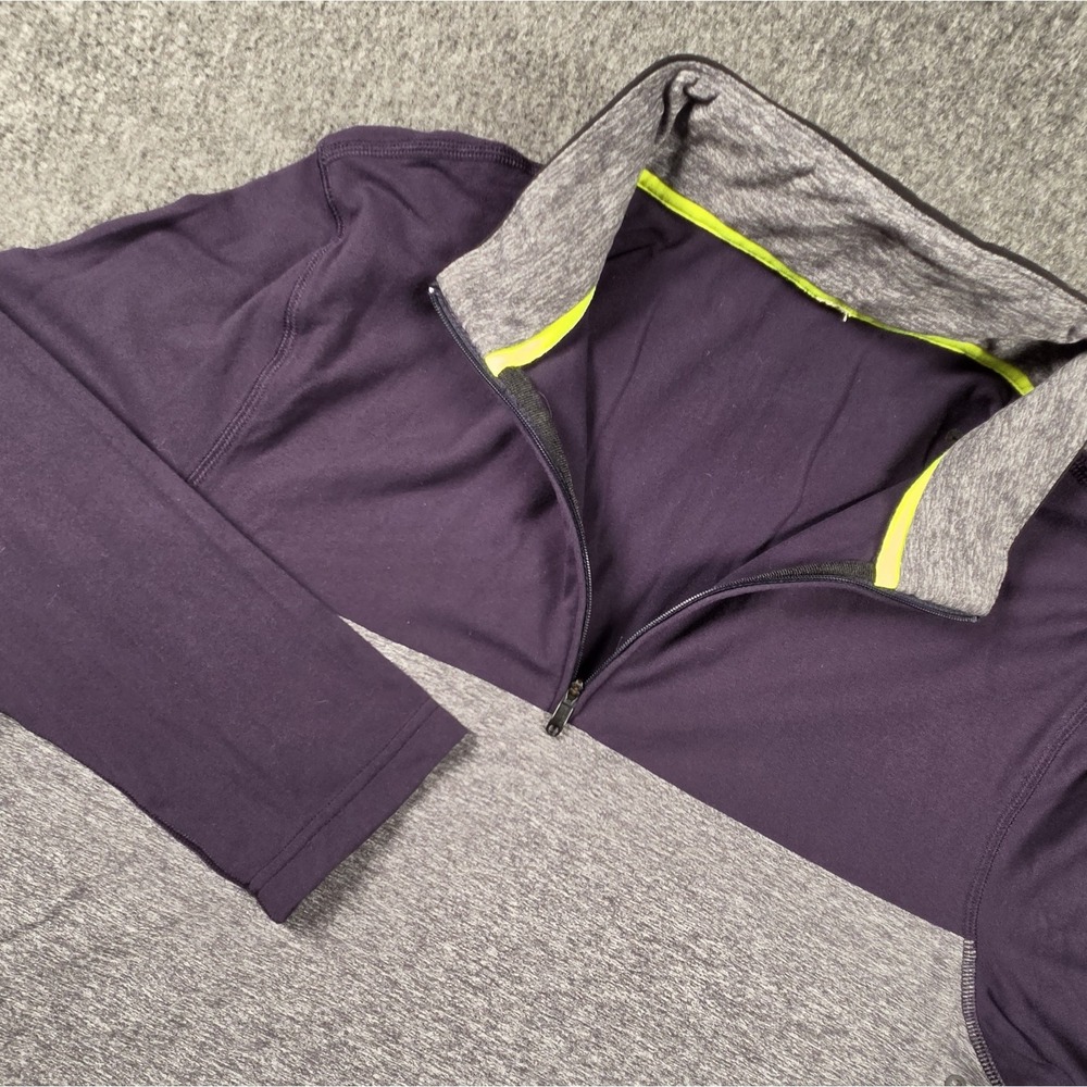 Lululemon Sweater Mens Large Sprint Zip Black Swan Heathered Dark Slate EUC